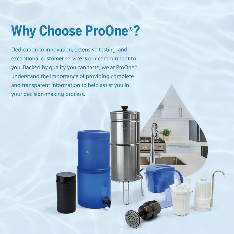 ProOne فلتر مياه جاذبية بديل 5 بوصة G-Series 1-Pack - متوافق عالميًا مع أنظمة فلترة المياه الجاذبية - معتمد من NSF/ANSI لتقليل الرصاص، وتقليل الميكروبلاستيك، وإجمالي PFAS - Image 5